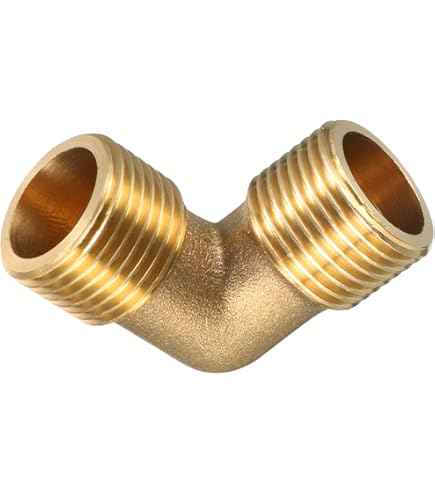 Amazon.co.jp: DTGN 1/4 PT x 1/4PT (オス x オス) 90度 真鍮パイプ